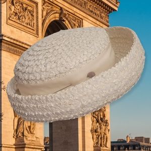 1960s White Woven Hat